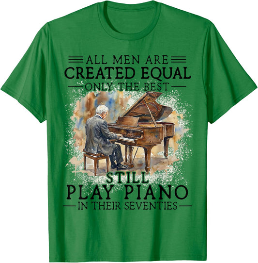 70th Birthday Piano Gift Men 70 Years Old in Their Seventies T-Shirt - T-Shirt | Irish Green