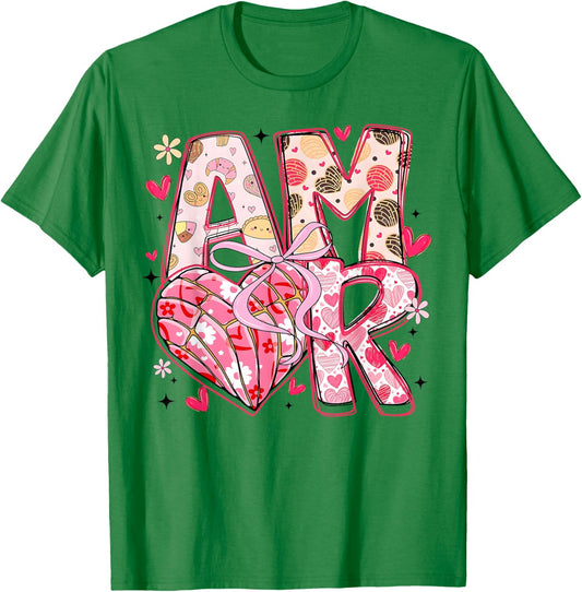 Valentine Amor Coquette Bow Concha Pan Dulce Valentine T-Shirt - T-Shirt | Irish Green