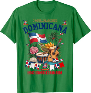 Republica Dominicana Women Idea & Hispanic Dominican Flag T-Shirt - T-Shirt | Irish Green