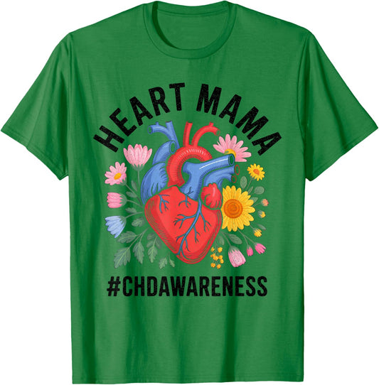 Heart Mama CHD Awareness CHD Warrior Women Mother's Day T-Shirt - T-Shirt | Irish Green