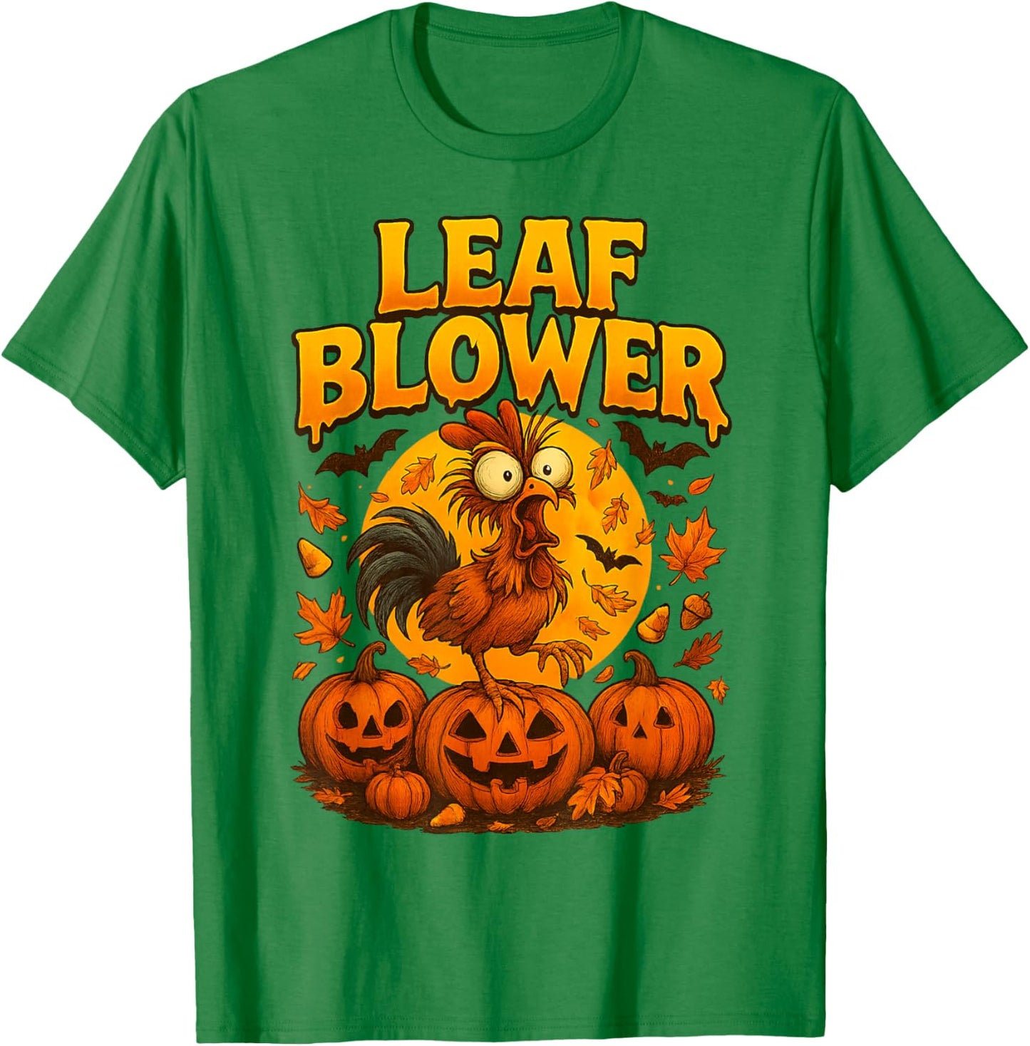 Funny Chicken Leaf Blower Chicken Rooster Farm Life Cozy T-Shirt - T-Shirt | Irish Green