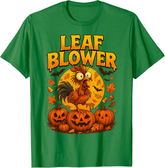 Funny Chicken Leaf Blower Chicken Rooster Farm Life Cozy T-Shirt - T-Shirt | Irish Green