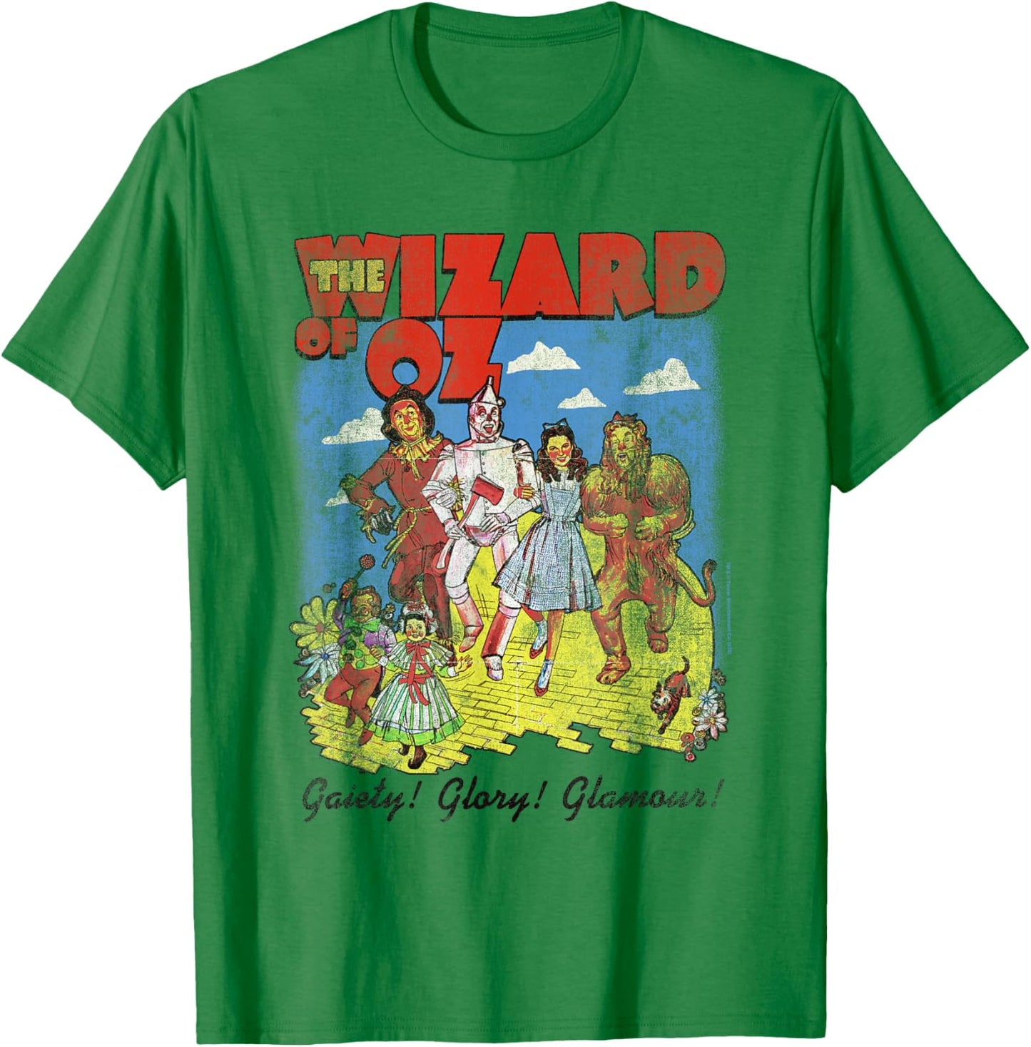 The Wizard of Oz Vintage Illustrated Poster Classic Movie T-Shirt - T-Shirt | Irish Green
