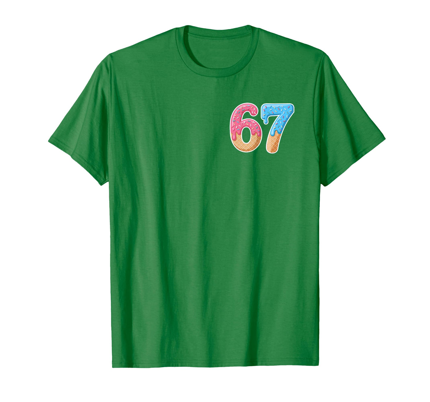 67 Six Seven 6 7 Meme Ice Cream Drip Front and Back T-Shirt