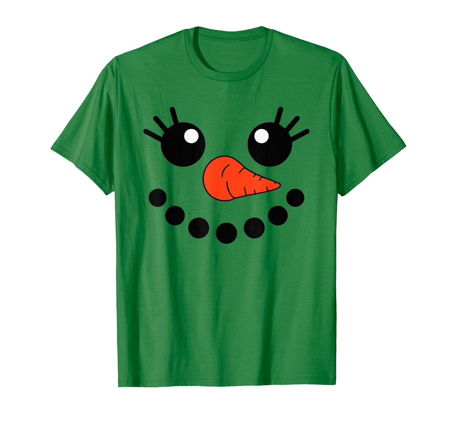 Cute Snowlady Snowman Face Christmas Matching Family Party T-Shirt
