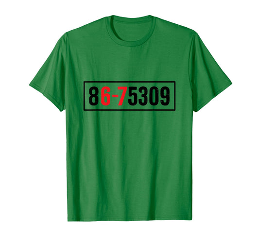Vintage 80's Music 86-75309 Jenny 8675309 Six Seven 67 Meme T-Shirt
