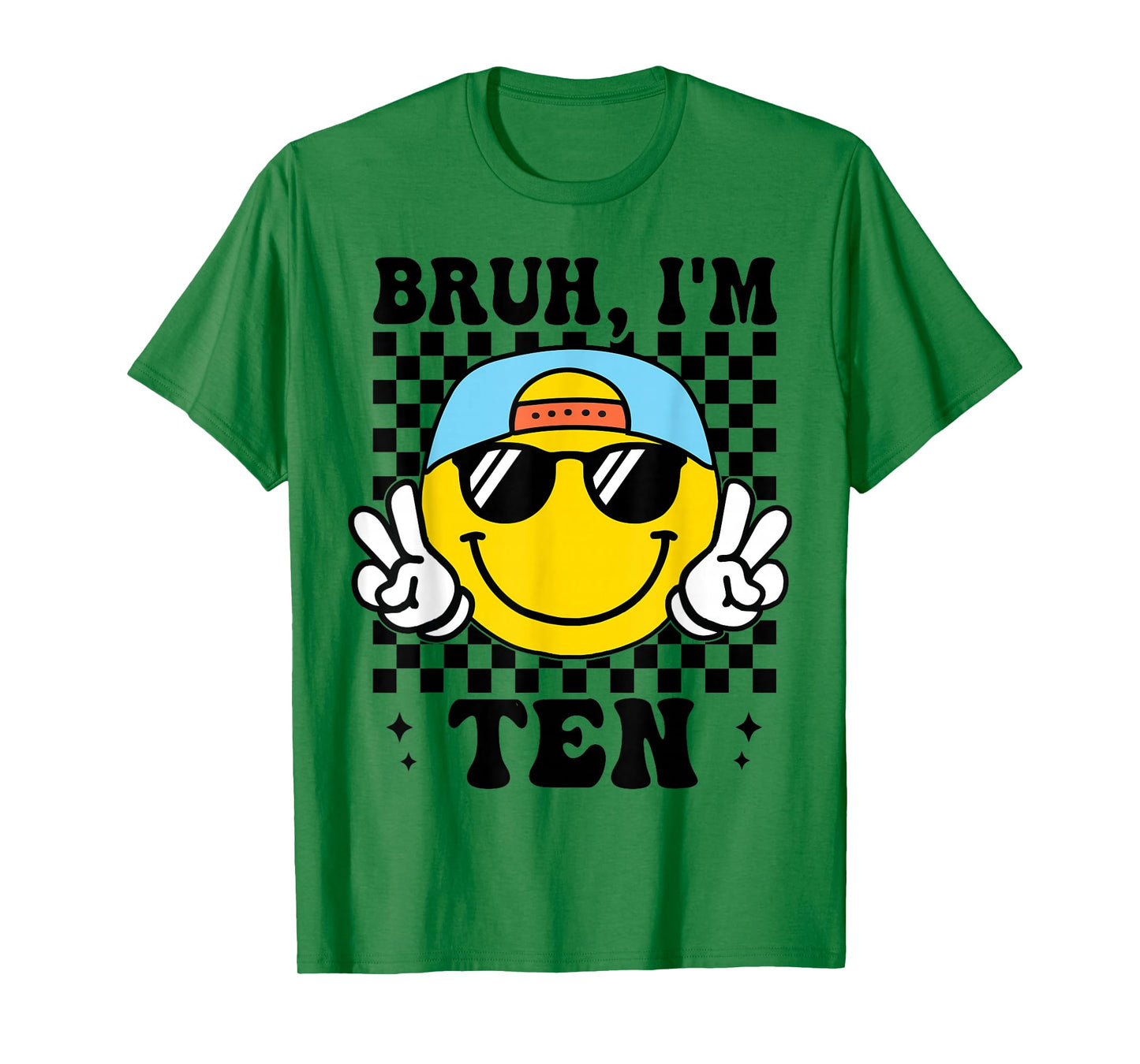 Bruh I'm Ten 10 10th Birthday Groovy Boys Girls 10 Years Old T-Shirt