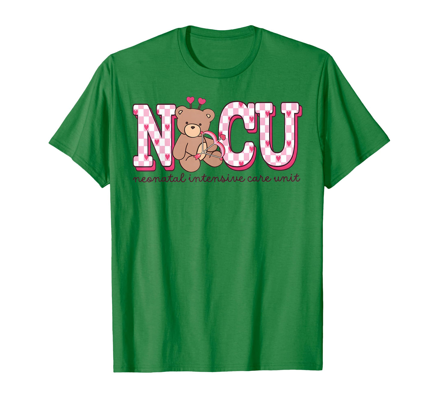 NICU Nurse Valentines Day NICU Bear Holiday Work Neonatal IC T-Shirt