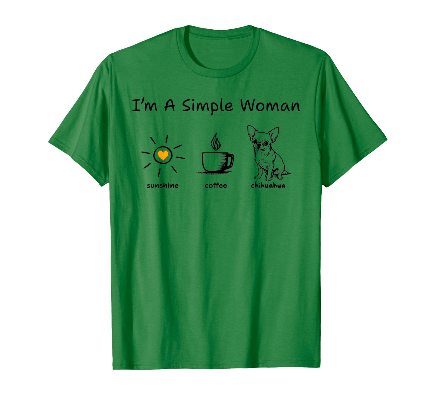 I'm A Simple Woman Sunshine Coffee Chihuahua T-Shirt
