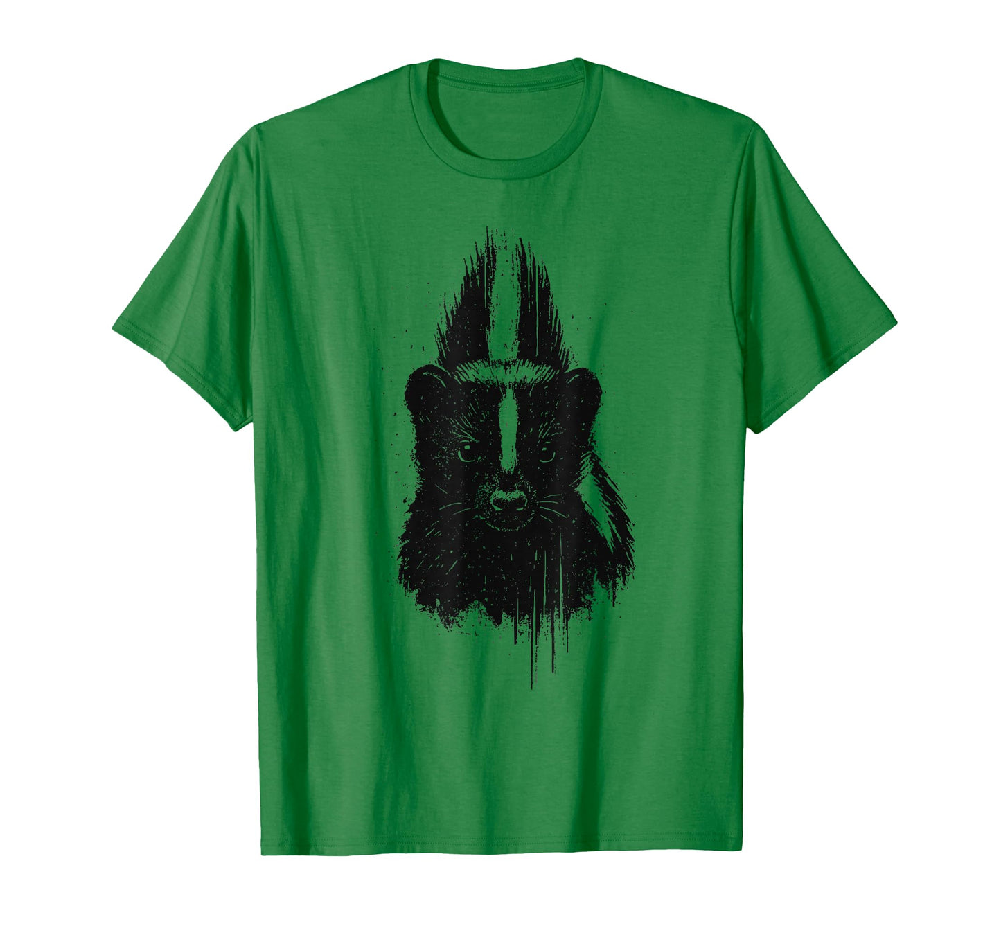 Skunk Ink Art Grunge Aesthetic Forest Animal Nature Portrait T-Shirt