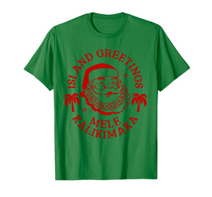 Mele Kalikimaka Vintage Santa Family Hawaiian Christmas T-Shirt