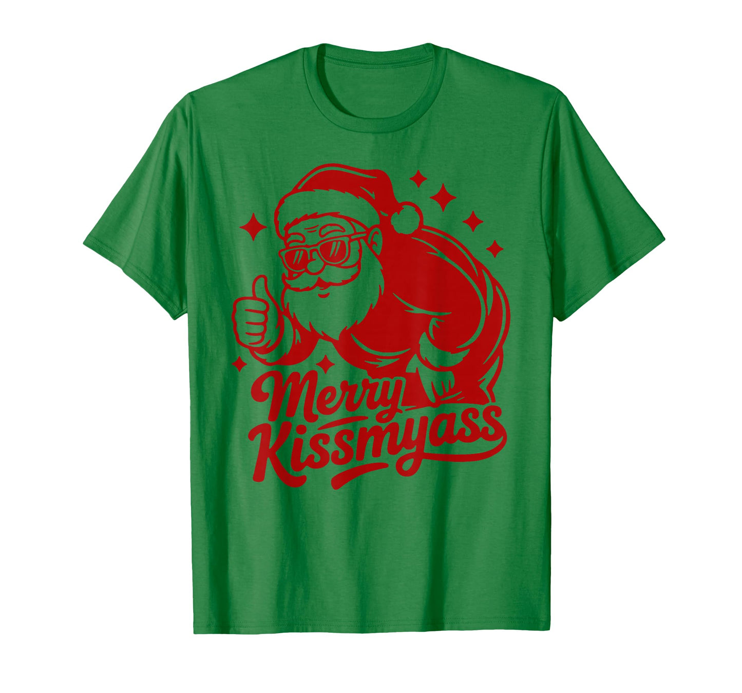 Merry KissMyAss X Xmas Santa Sunglasses Christmas T-Shirt