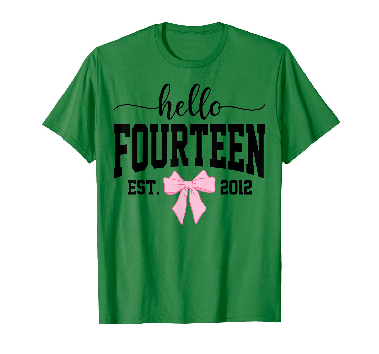 Hello Fourteen Est 2012 Coquette Bow 14th Birthday Girl T-Shirt