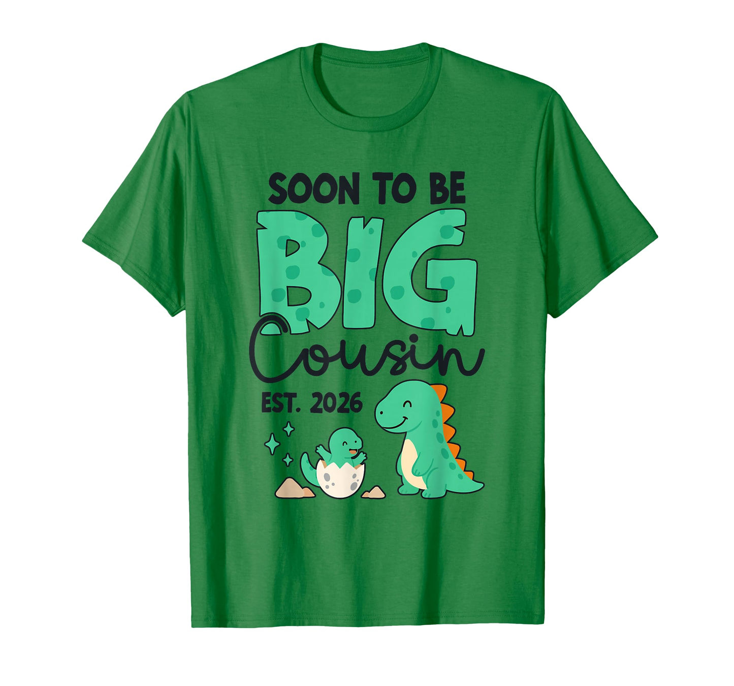 Soon to Be Big Cousin 2026 Dinosaur First Baby Announcement T-Shirt