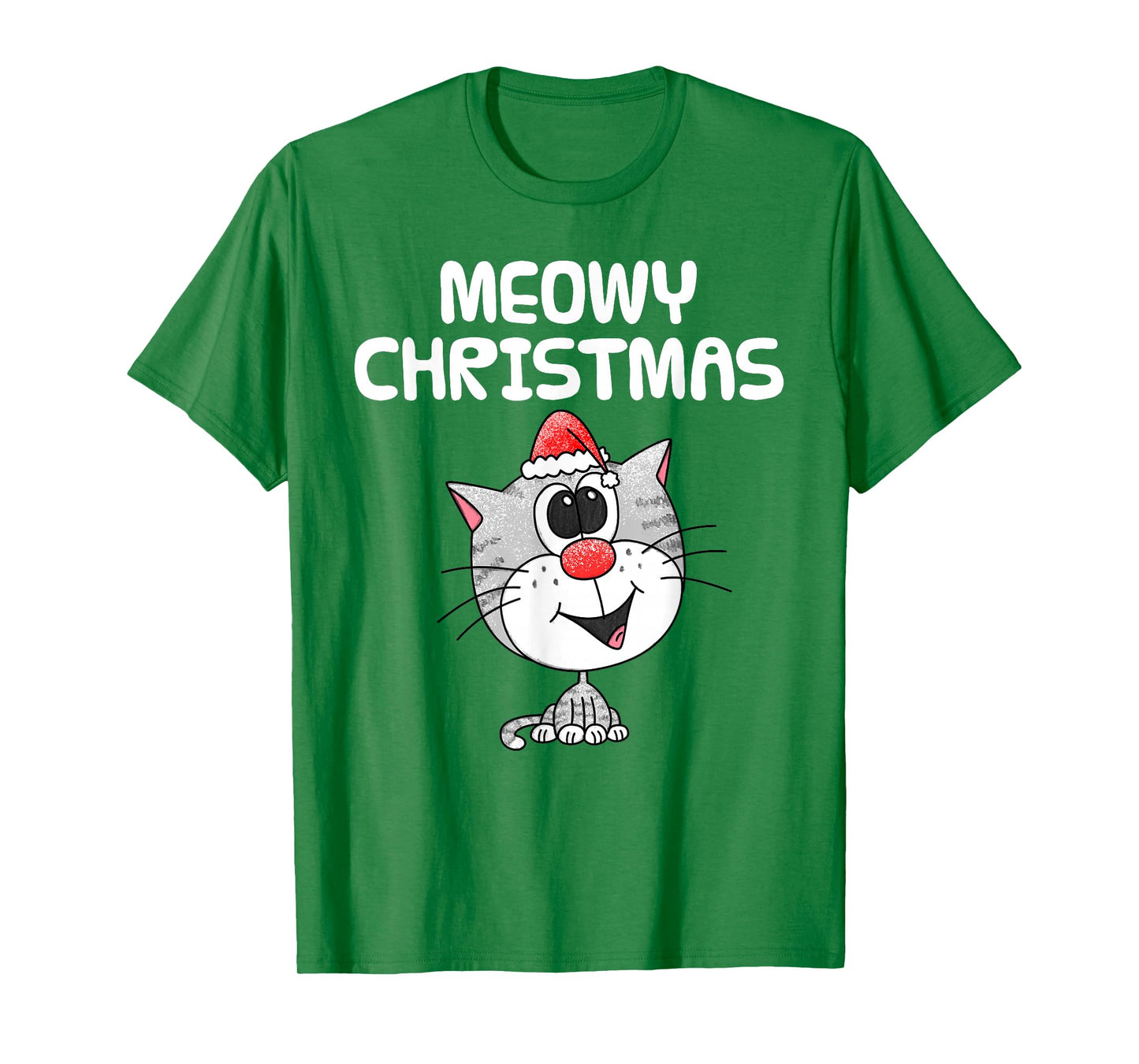 Meowy Christmas Cute Cat Xmas Funny T-Shirt