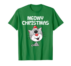 Meowy Christmas Cute Cat Xmas Funny T-Shirt
