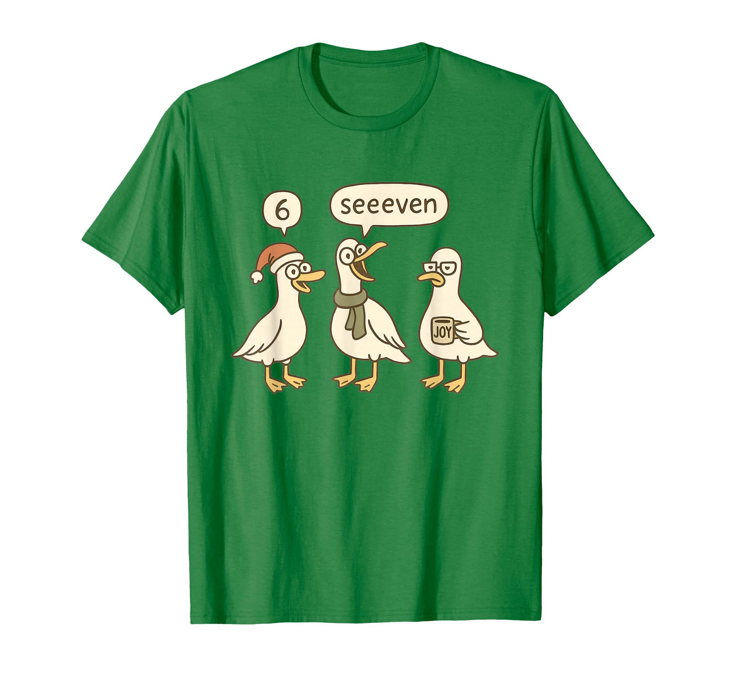 Women Funny 6 7 Christmas Teacher Holiday Geese Six Seven T-Shirt