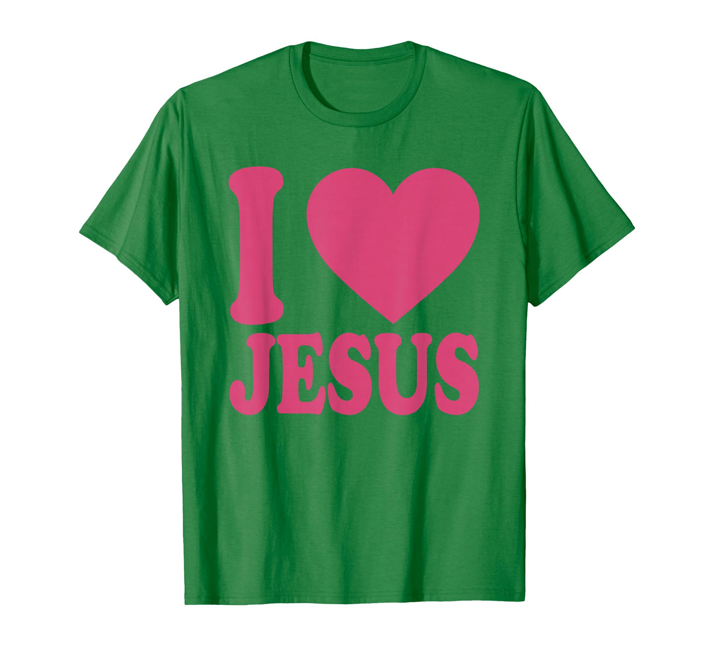 I Love Jesus | Cute Heart Christian Christ Followers Pink T-Shirt