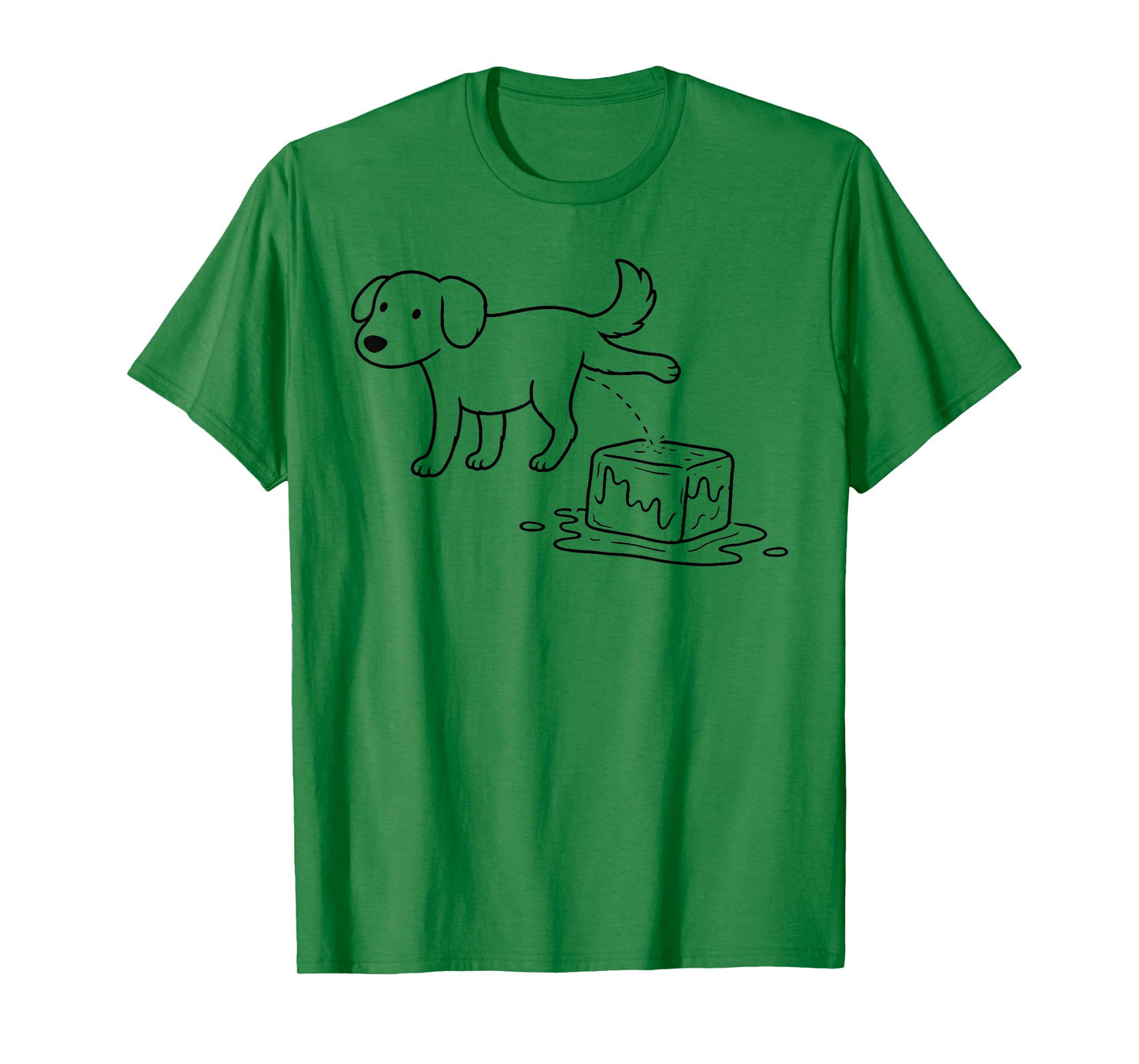 Dog Ice Funny Dog Humor Line Art T-Shirt