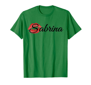 Sabrina Retro Lips Tee Bold Name Birthday T-Shirt