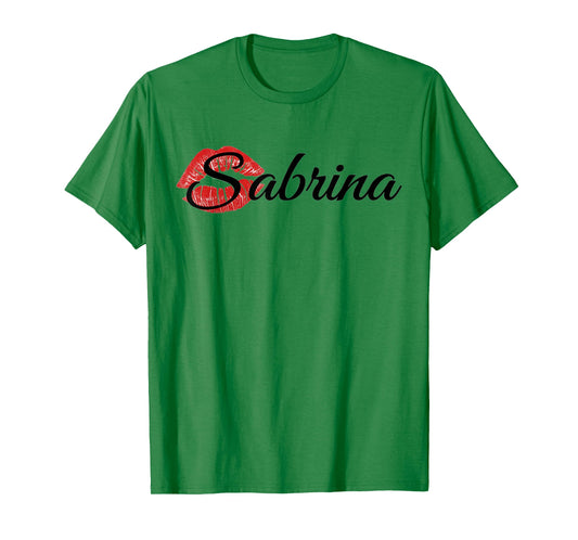 Sabrina Retro Lips Tee Bold Name Birthday T-Shirt
