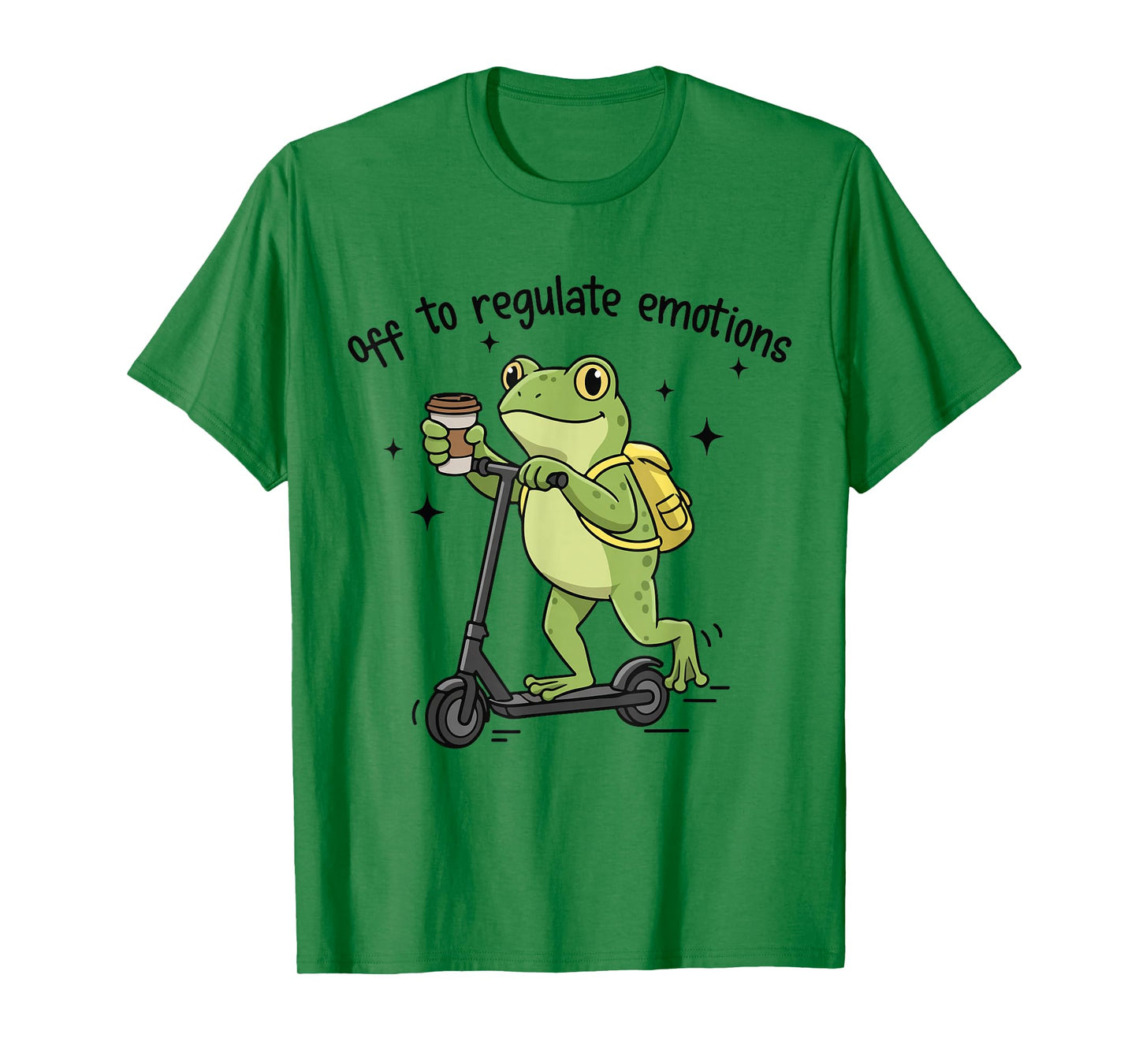 Off to Regulate Emotions Funny Frog On Scooter T-Shirt