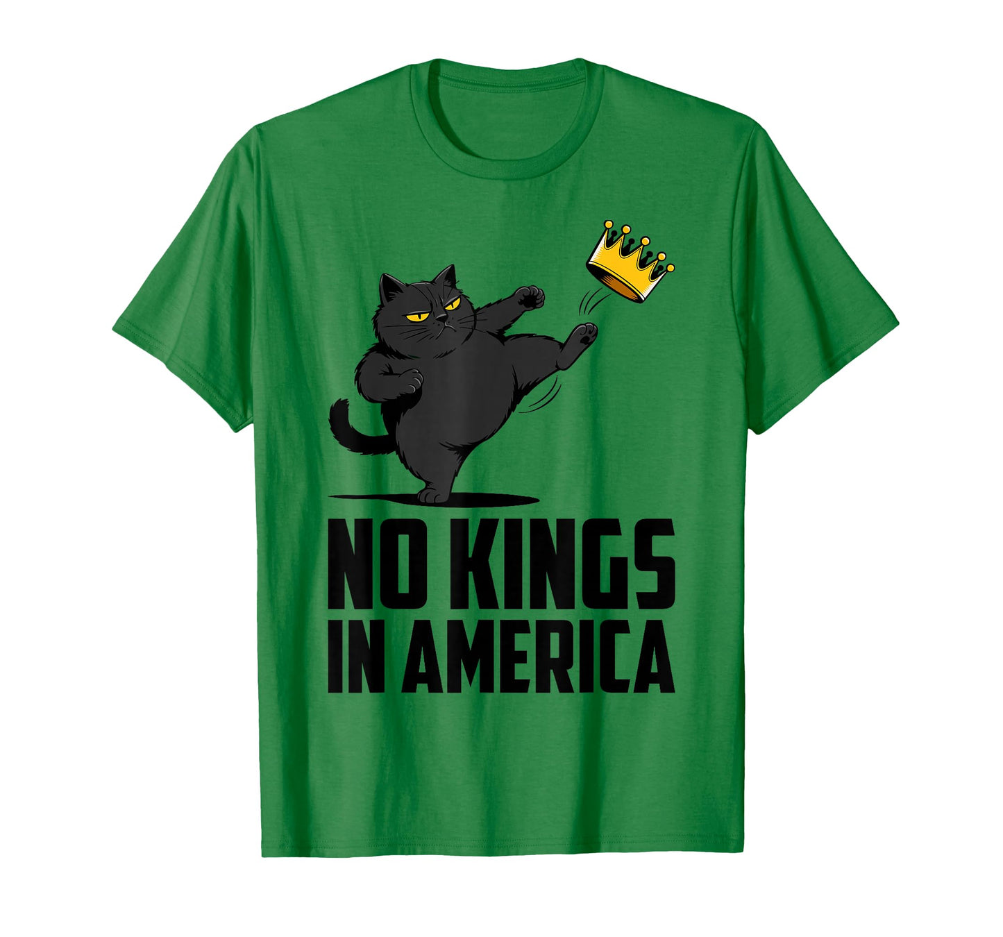 No Kings in America Black Cat Funny Political Meme 4th July T-Shirt