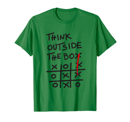Think Outside The Box – Motivational Tic Tac Toe Design T-Shirt