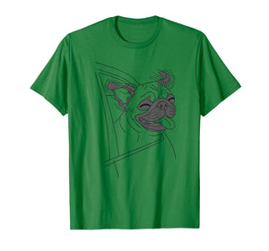 Car Window Pug Line Art for Dog T-Shirt