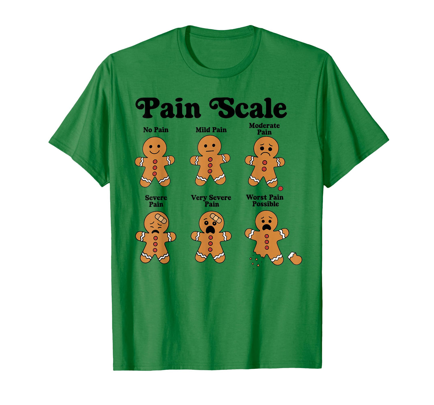 Pain Scale Funny Gingerbread Man Christmas Nurse Holiday Men T-Shirt