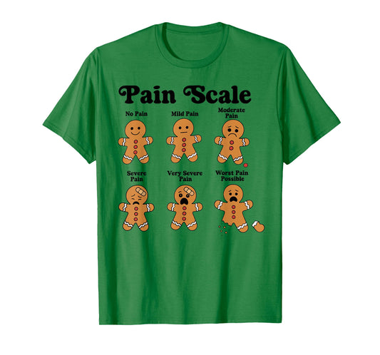 Pain Scale Funny Gingerbread Man Christmas Nurse Holiday Men T-Shirt