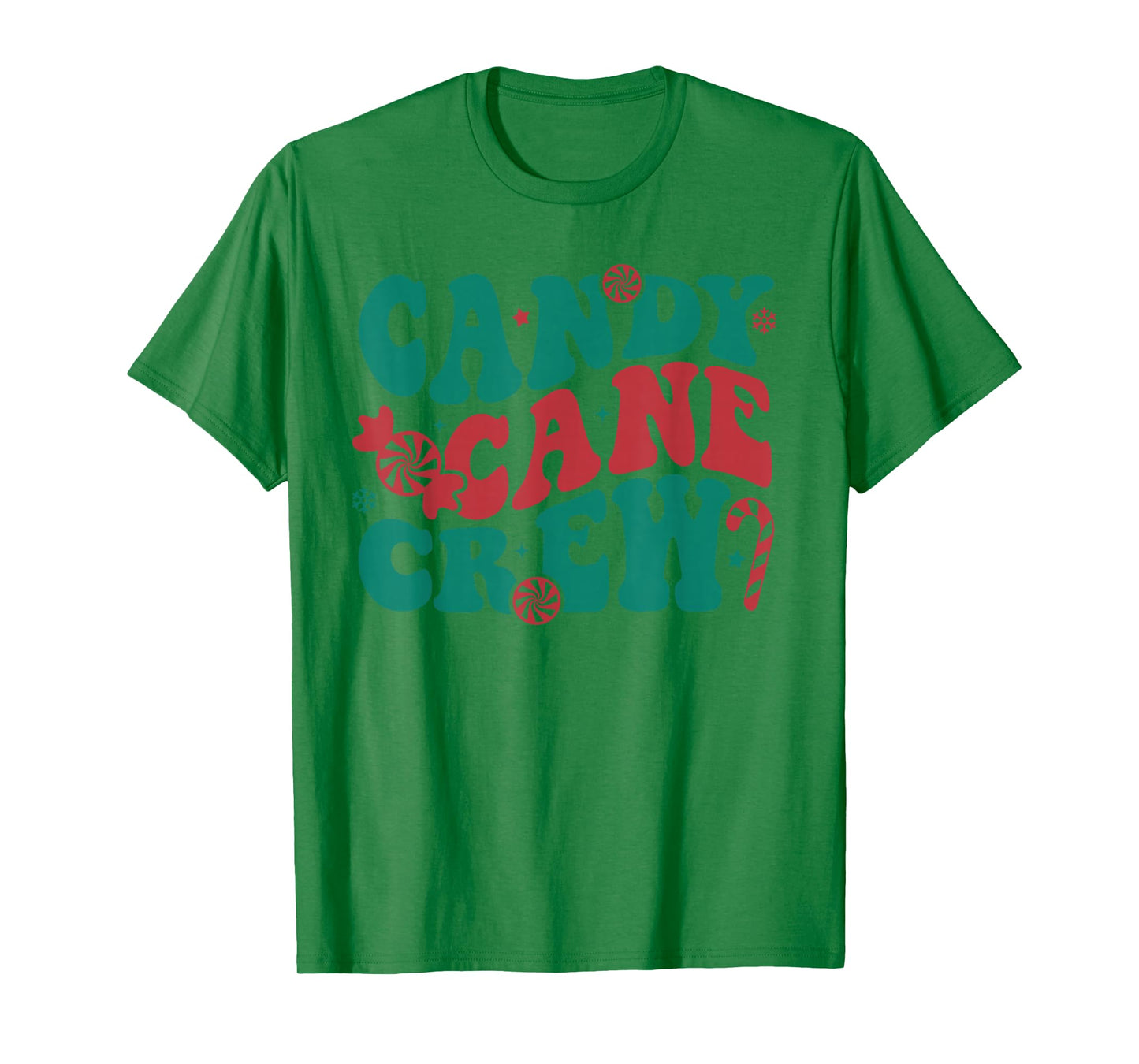 Groovy Candy Cane Crew Matching Family Group Squad Christmas T-Shirt