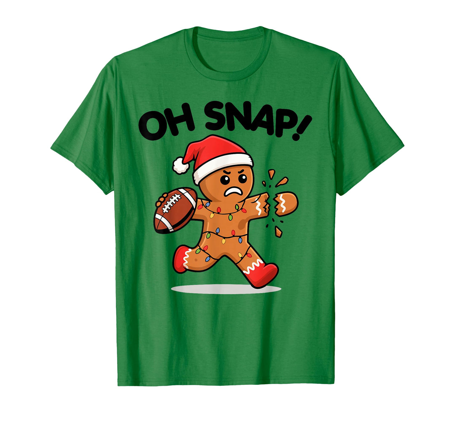 Oh Snap Football Xmas Gingerbread Man Christmas Boys Kids T-Shirt