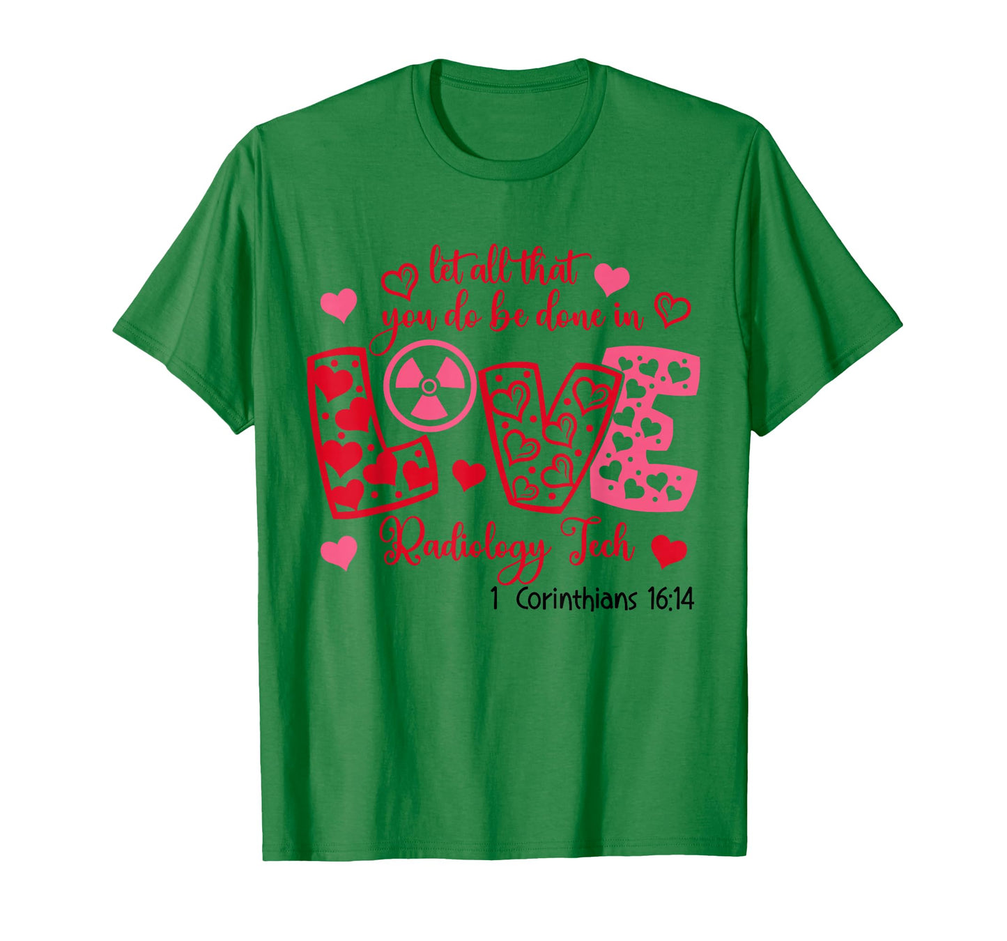 Retro Love Radiology Tech Xray Valentines Day Bible Verse T-Shirt