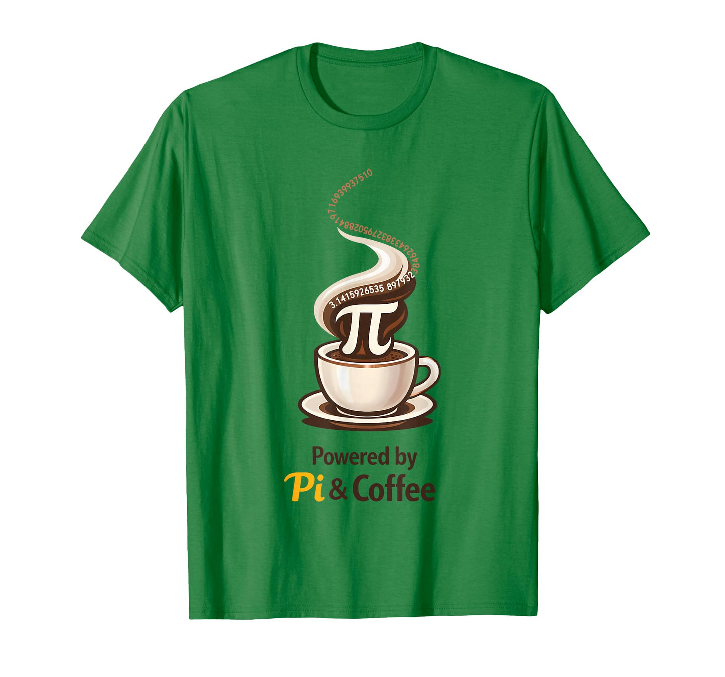 Powered by Pi and Coffee Funny 3.14 Pi Day Teacher Fuel T-Shirt