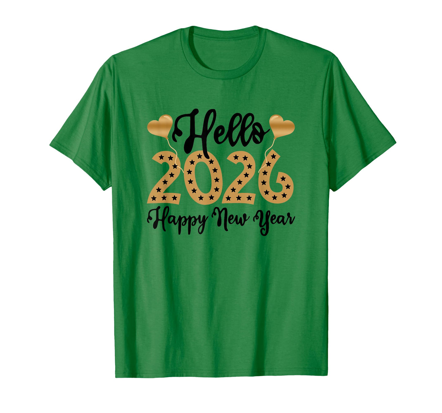 Hello 2026 Happy New Year Balloon Family Holiday Men Women T-Shirt