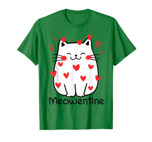 Meowentine Cute Cat Valentines Day Heart Meow Kitty Kitten T-Shirt