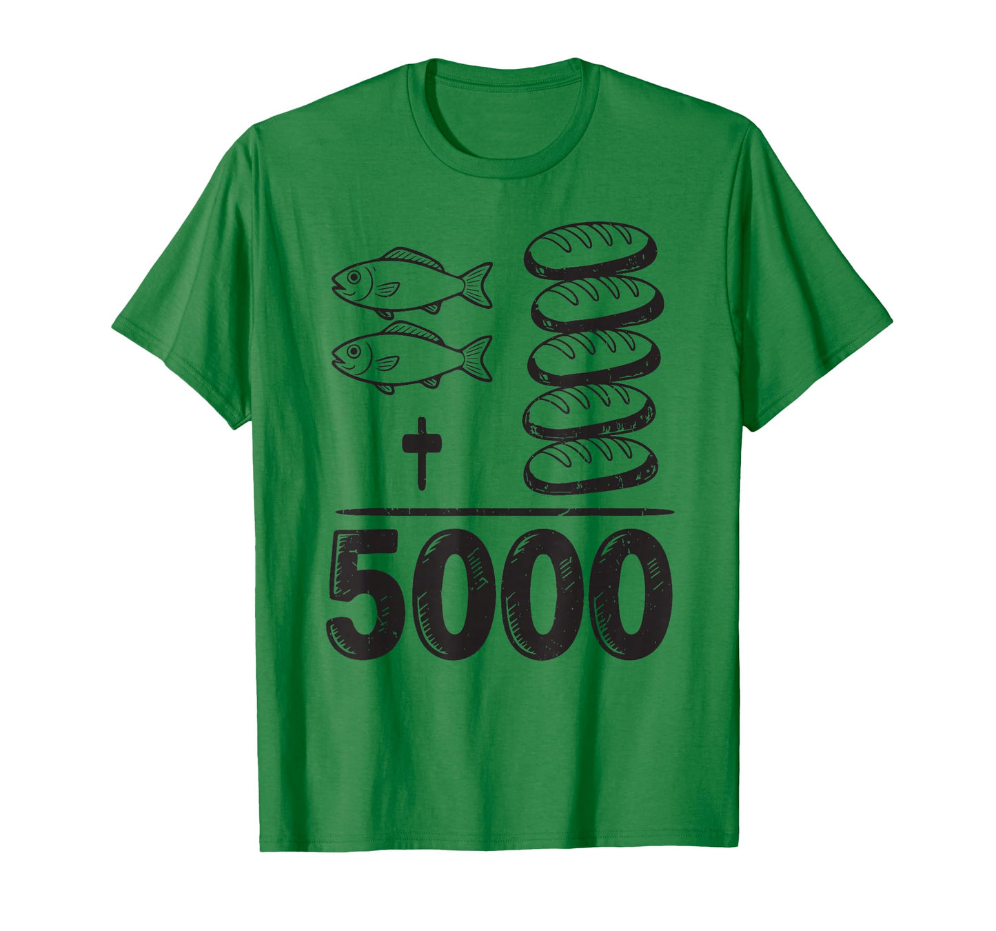 Feed 5000 Miracles Jesus Math Christian Humor Bible Verse T-Shirt