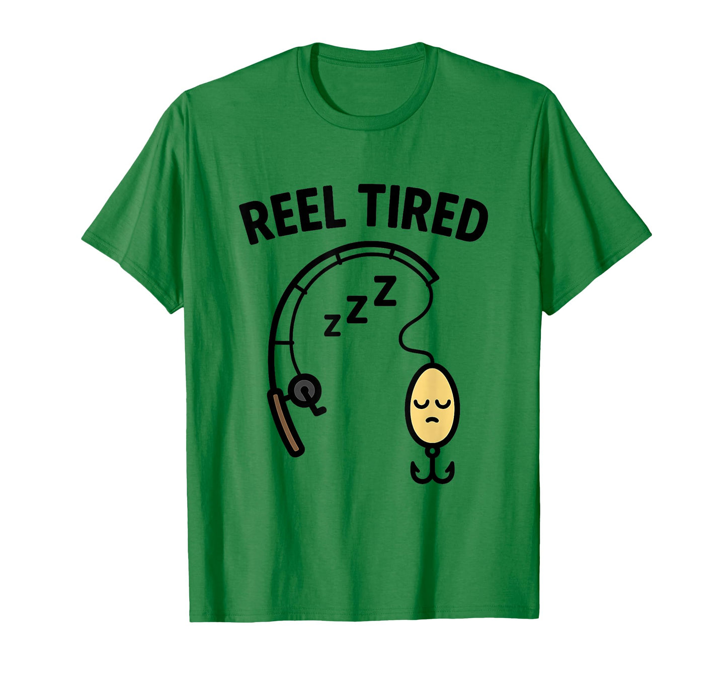 Funny Reel Tired Fishing Lure Pun Fisherman Dad Joke Angler T-Shirt