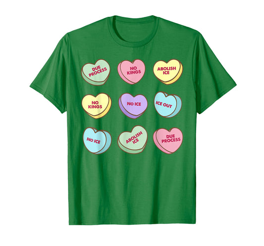 No Ice Valentine's Day Candy Heart Funny Abolish Ice T-Shirt