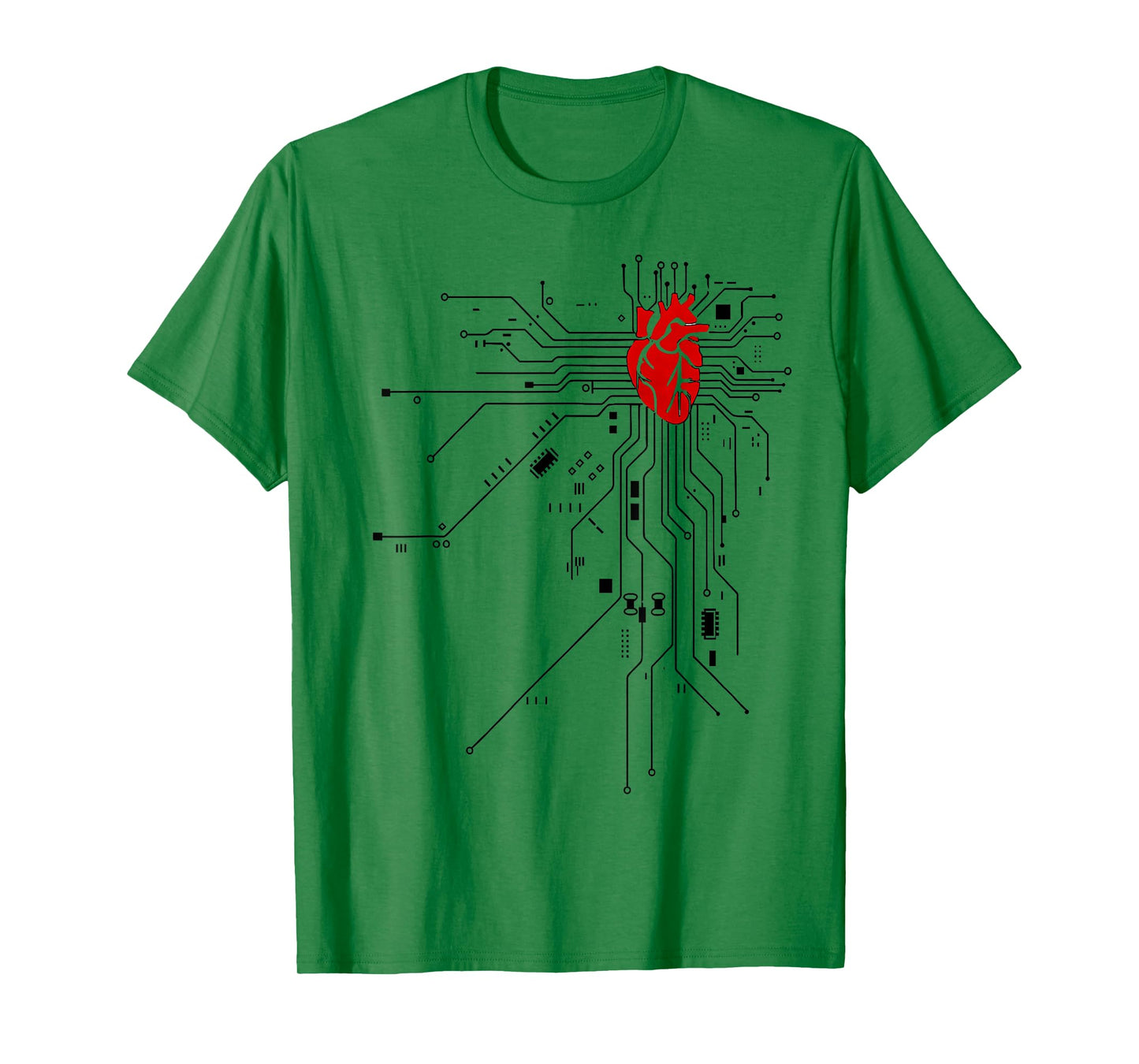 Heart and Circuit Board Design for Tech Lovers T-Shirt