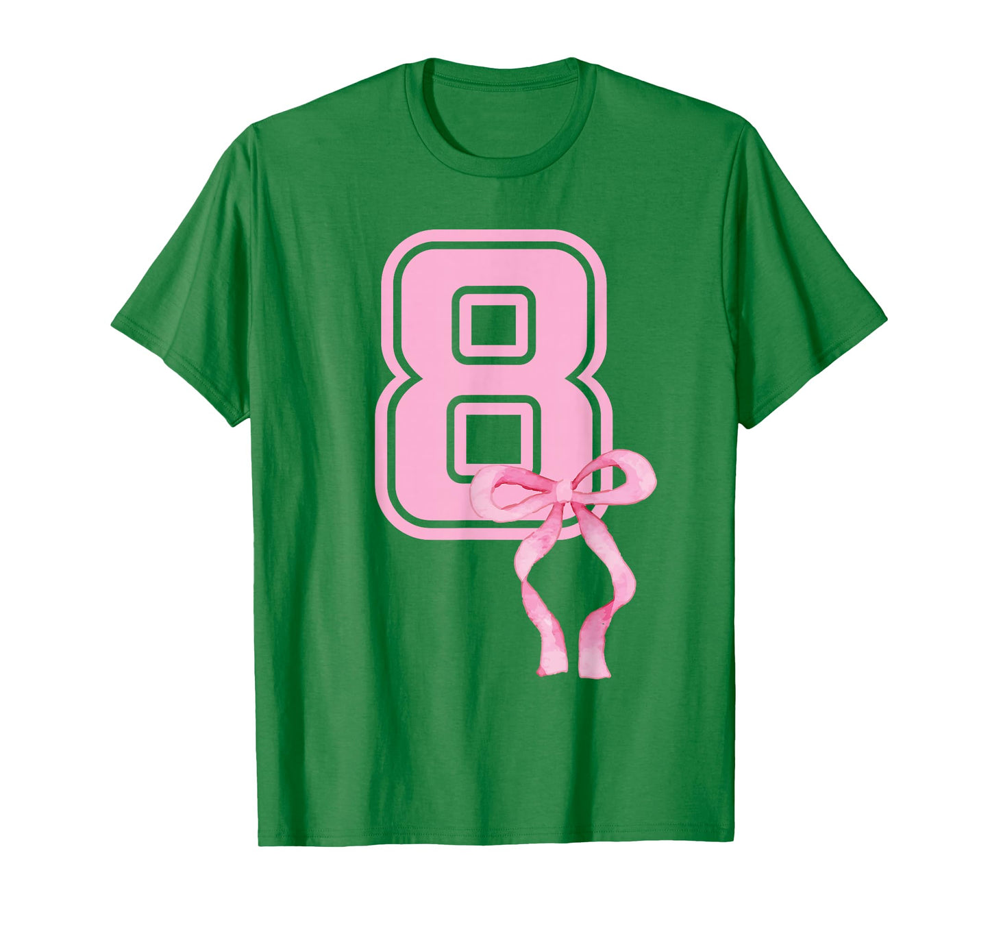 8th Birthday Girl Coquette Pink Bows Eight Years Old Party T-Shirt