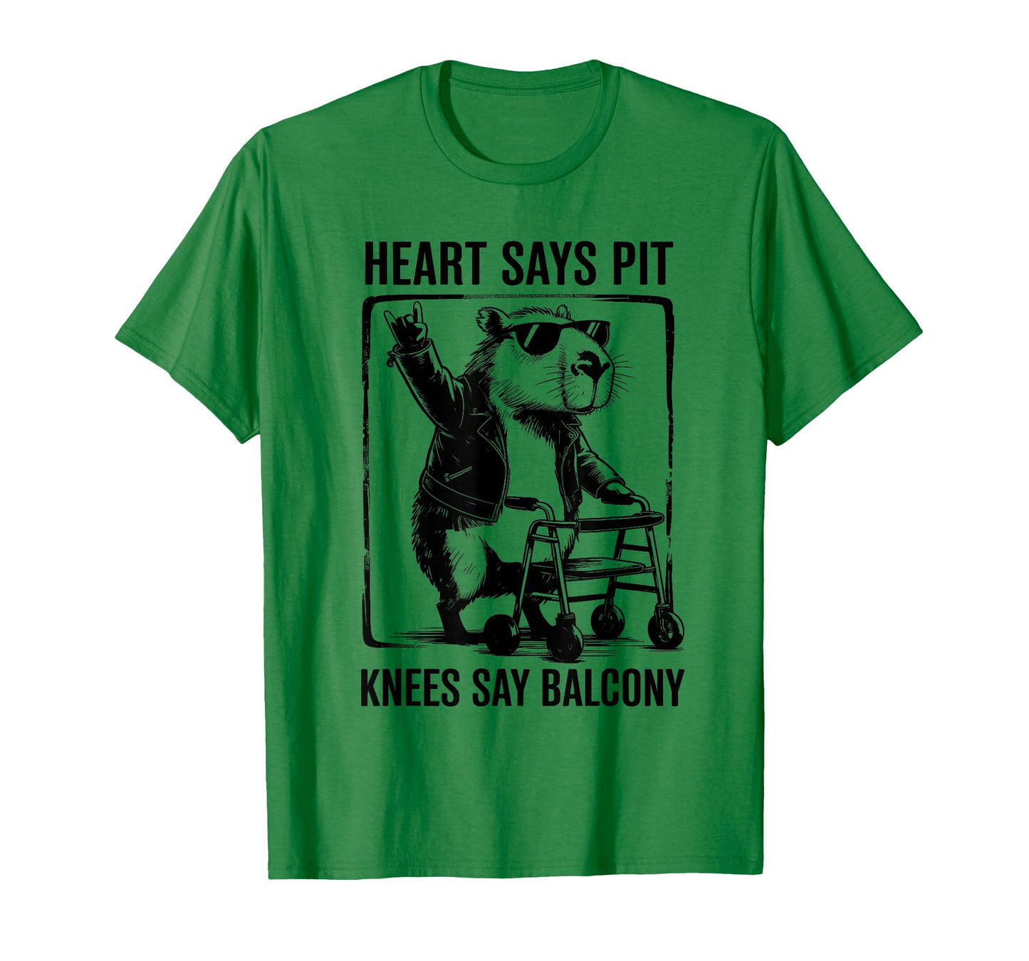 Heart Says Pit Knees Say Balcony Funny Festival Graphic T-Shirt