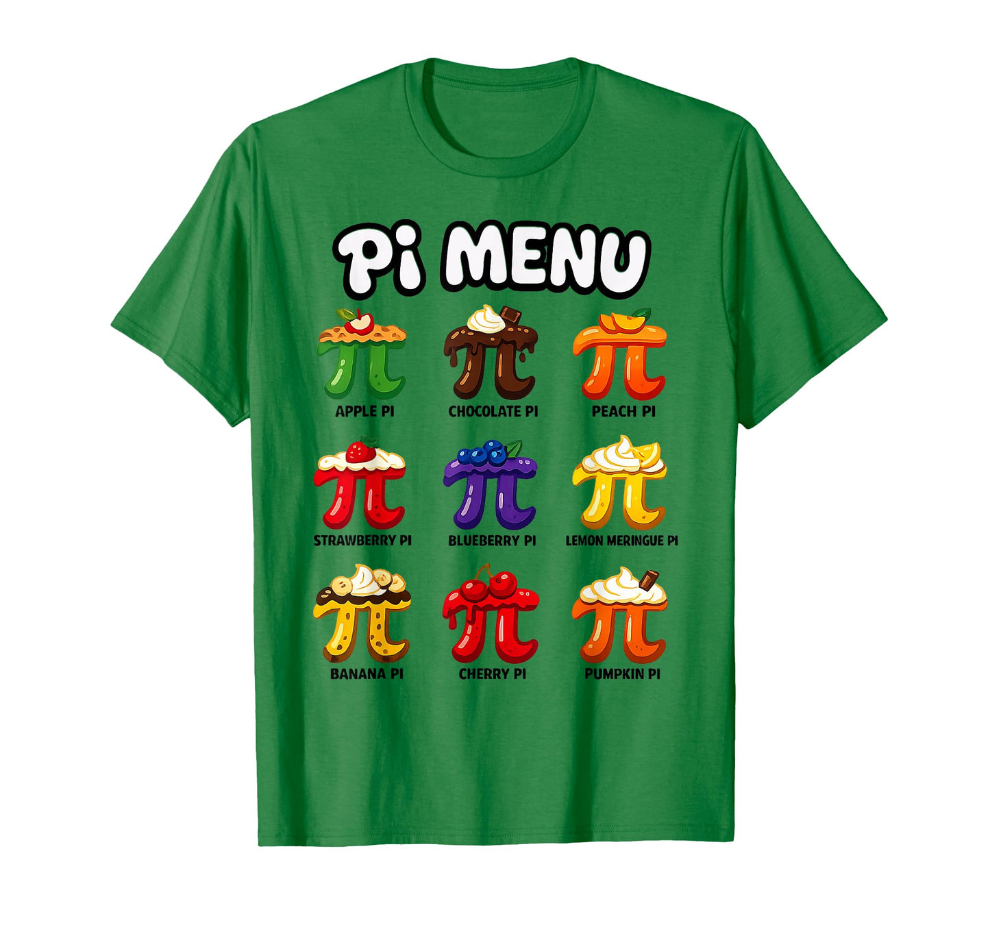 Pi Menu 3.14 Funny Fruit Pi Day Math Teacher & Pie Lover T-Shirt