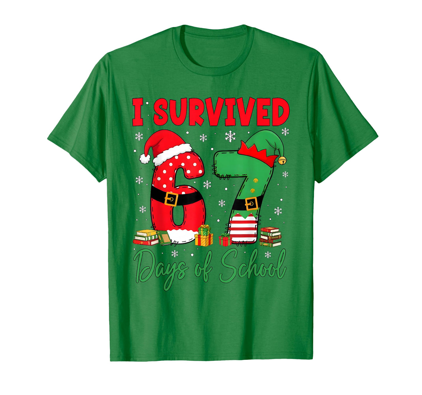 I Survived 67 Days of School Christmas Teachers Students T-Shirt