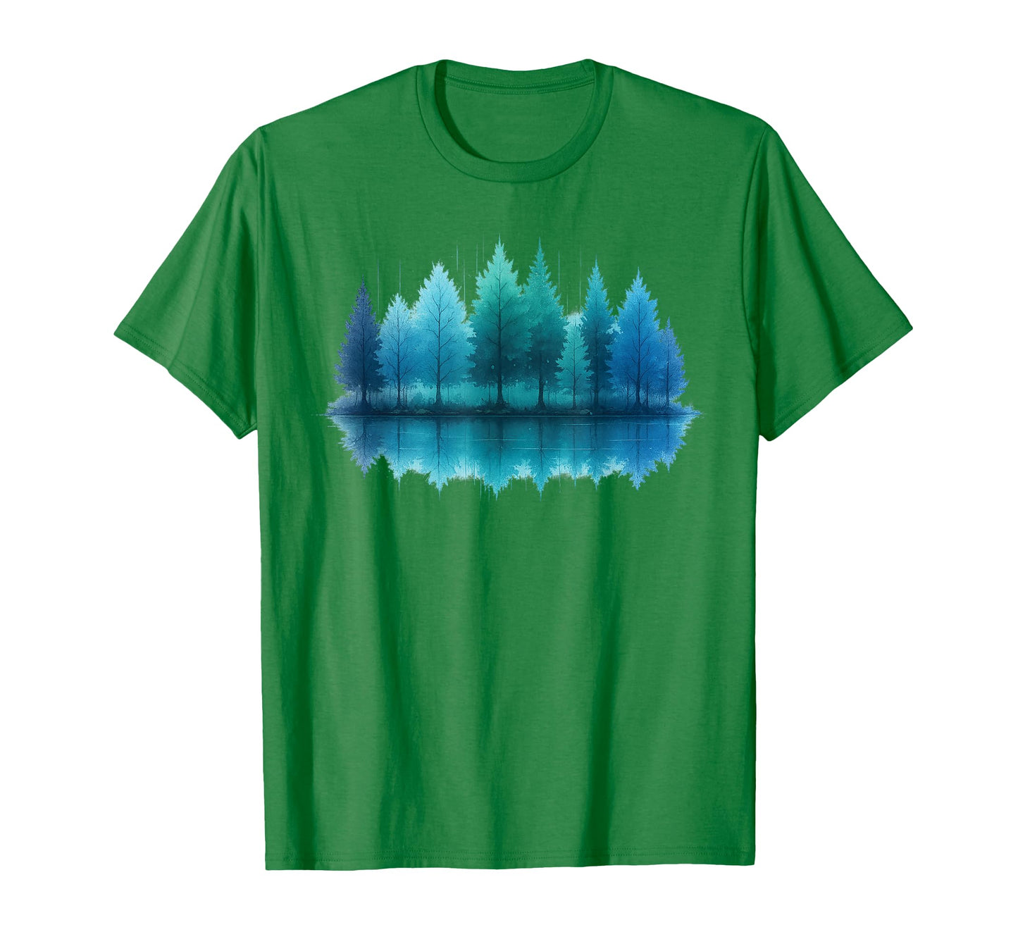 Forest Trees Reflection Nature Outdoor Wildlife Landscape T-Shirt