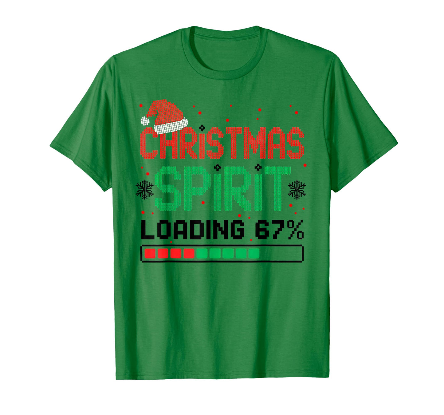 Funny 67 Six Seven Christmas Spirit Loading 67% Xmas Ugly T-Shirt