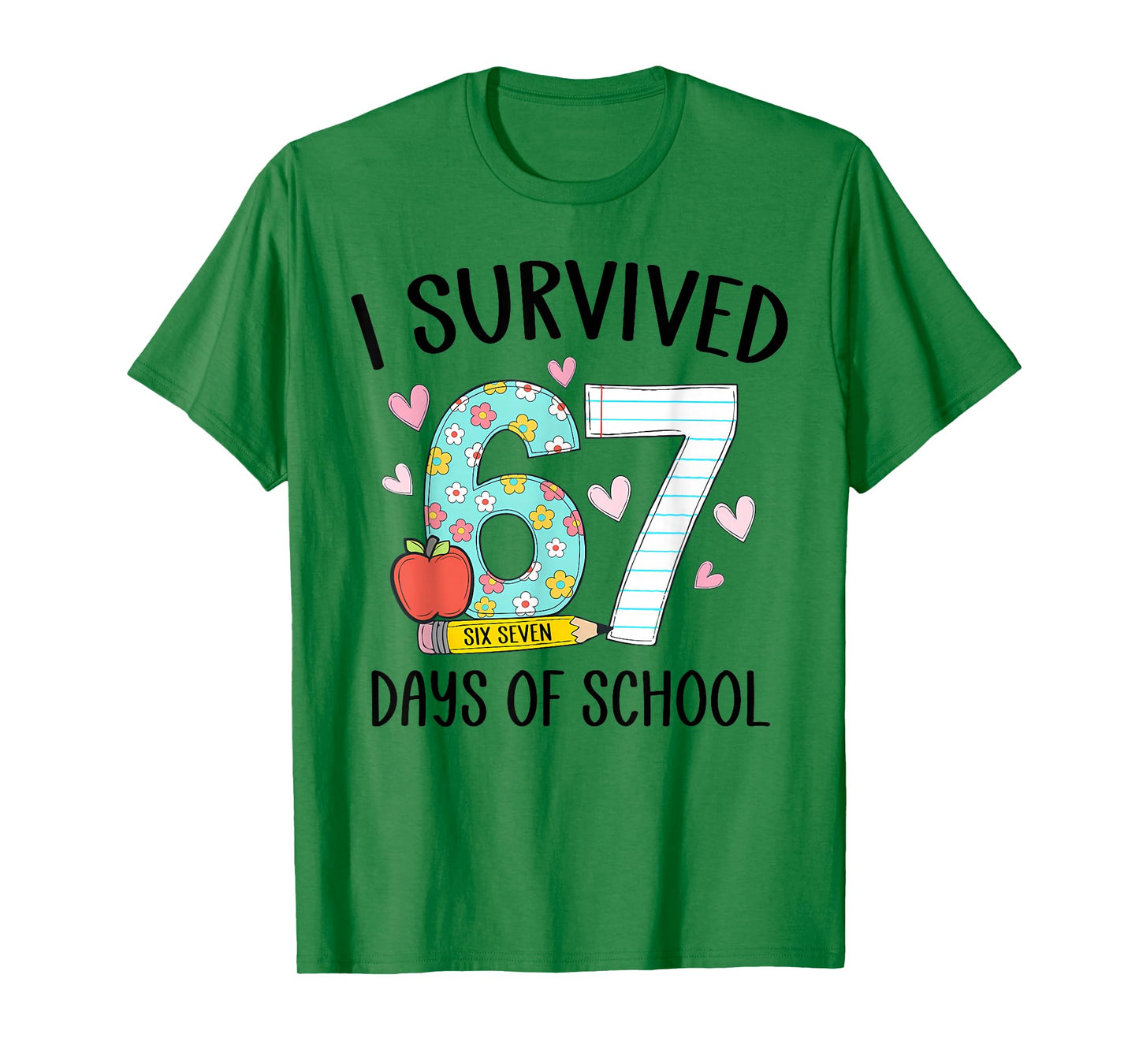 I Survived 67 Days of School Teacher Kids 67th Day of School T-Shirt
