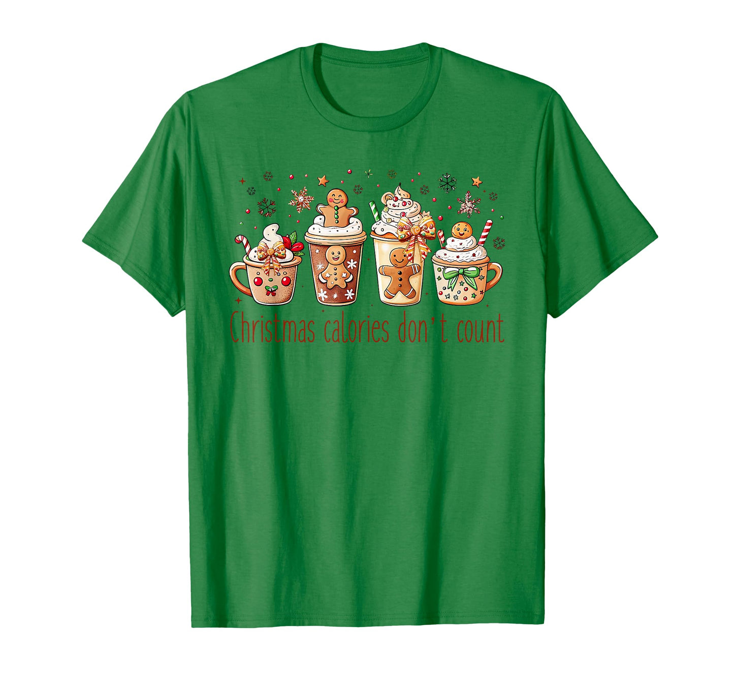 Christmas Calories Don't Count Funny Xmas Gingerbread T-Shirt