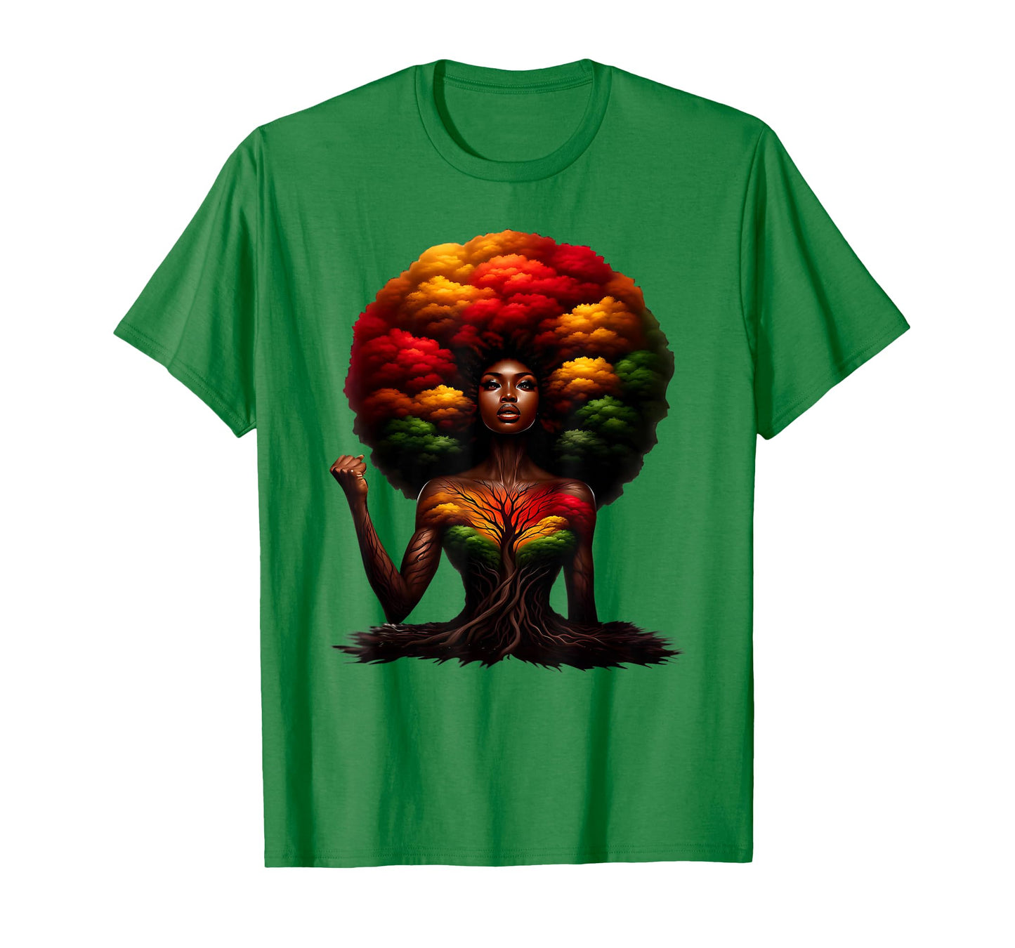 Afro Queen Black Woman African Roots Melanin Black History T-Shirt